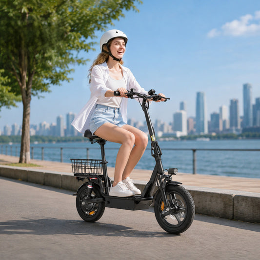 CB8 Folding Electric Scooter with Seat & Basket